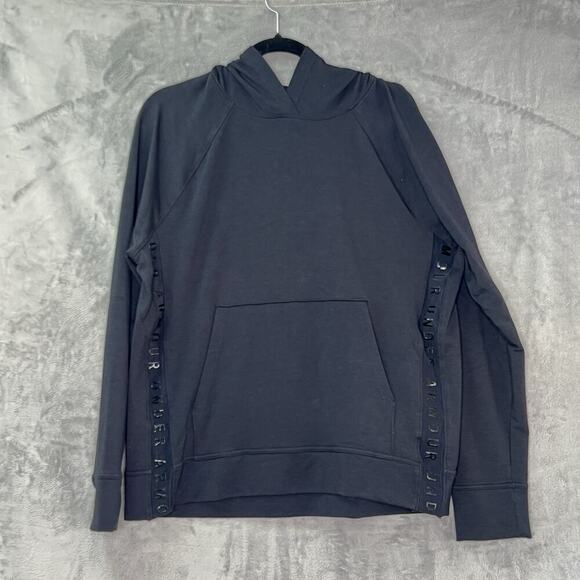 Under Armour Heatgear Shirt Top Black Pullover Hoodie Loose Mesh Workout Sz XL - Picture 1 of 12